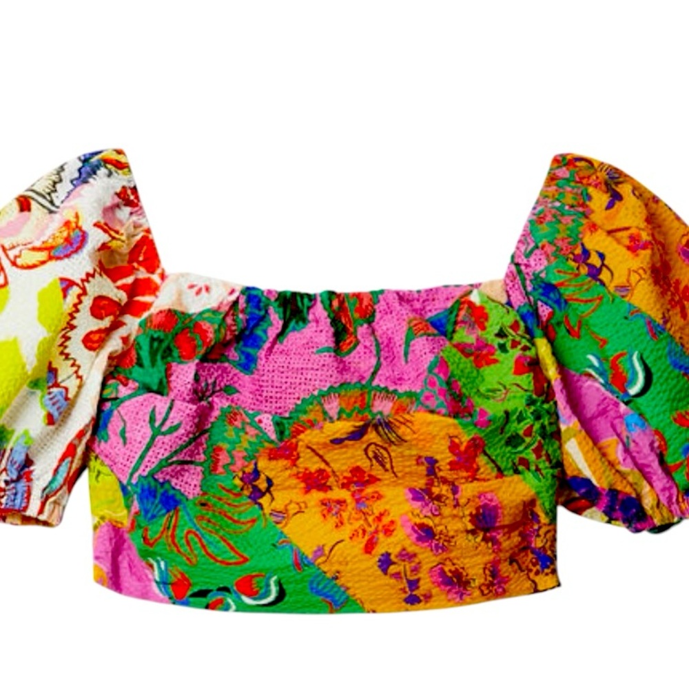DESIGUAL By M. Christian Lacroix Fiona Blouse/Crop Top, Multicolored, Size L. - Picture 5 of 10